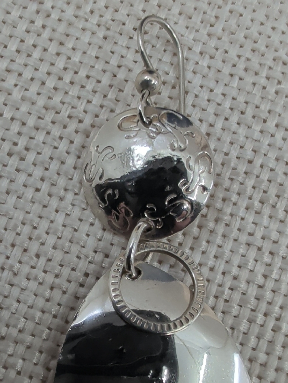 Sterling Silver 925 Fish Drop Earrings Florida Keys Artisan BJH Vintage 1990s - Picture 3 of 17